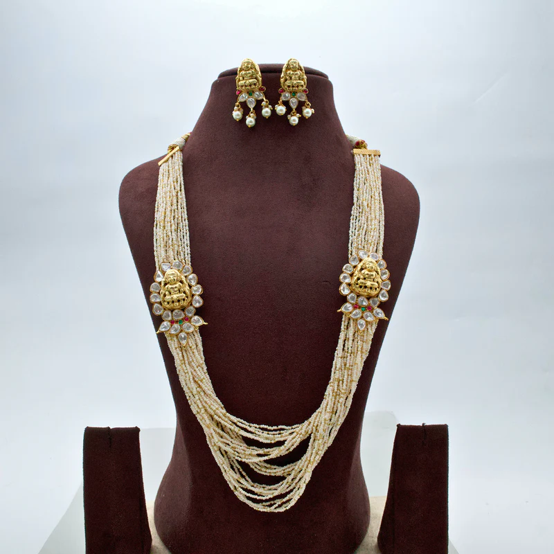 Nagas Lakshmi Jadau Kundan Mogappu Pearl Rani Bridal Haram